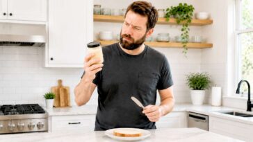 man-unsure-whether-wife’s-vanilla-honey-goat-butter-spread-is-for-toast-or-face