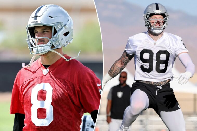 kirk-cousins-bum-rushes-maxx-crosby-during-raiders-practice