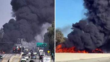 massive-explosion-on-california-highway-as-tanker-carrying-8,600-gallons-of-gas-erupts-into-flames