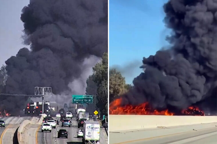 massive-explosion-on-california-highway-as-tanker-carrying-8,600-gallons-of-gas-erupts-into-flames