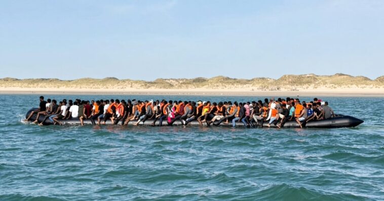 230-migrants-cross-the-channel-into-the-uk-in-a-single-giant-inflatable-boat