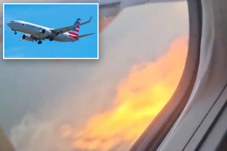 american-airlines-plane-makes-emergency-landing-after-flames-seen-shooting-from-engine:-‘mayday,-mayday,-mayday’