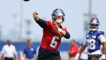 jaxson-dart-takes-his-lumps-in-tough-day-at-giants-training-camp-as-he-learns-new-system