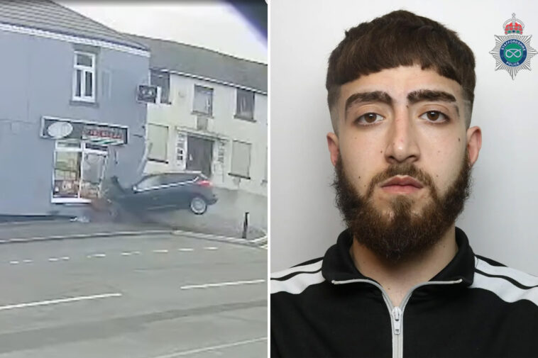 driver,-21,-smashes-car-into-uk-kebab-shop-while-on-phone,-destroying-building:-video