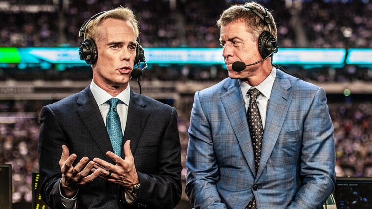 dolphins-consultant-troy-aikman-will-be-limited-in-mnf-role-like-raiders-minority-owner-tom-brady-is-on-fox