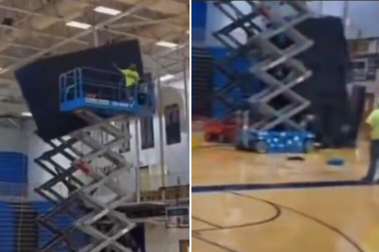 extraordinary-video-shows-failed-jumbotron-installation-—-shatters-into-pieces-as-it-slams-on-gym-floor