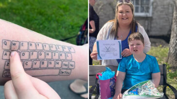 mom-gets-keyboard-tattooed-on-her-arm-so-autistic-son-can-always-‘talk’-to-her