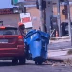 bizarre-moment-trashcan-bandits-seen-dragging-massive-bins-from-moving-car