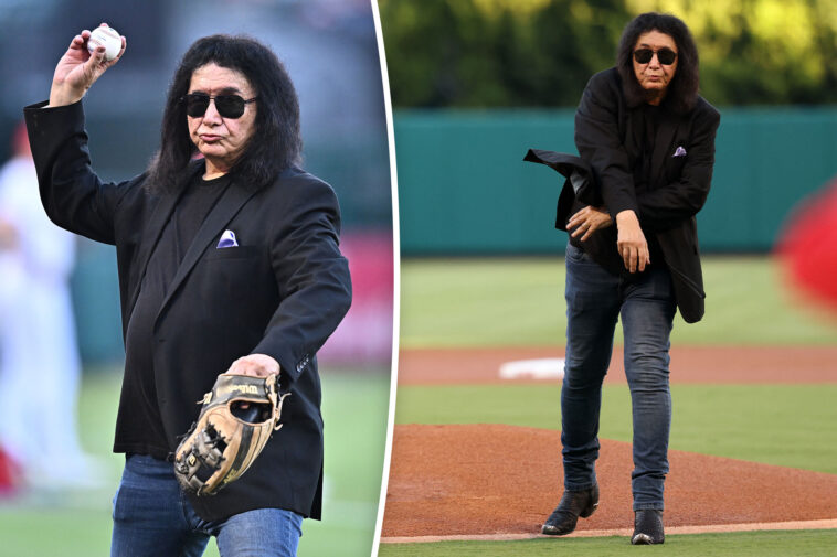 la-angels-troll-jayden-daniels-with-kiss-star-gene-simmons’-extra-first-pitches