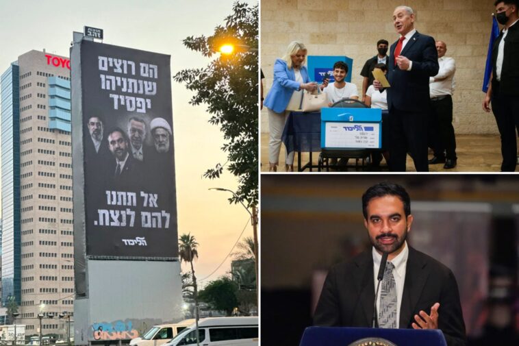 israeli-pm-puts-mamdani-on-billboard-with-ayatollah-khameni,-hezbollah-chief:-‘they-want-netanyahu-to-lose’