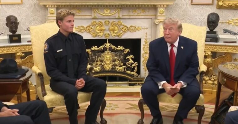 amazing!-president-trump-welcomes-hero-teen-lifeguard-ryder-williams-to-oval-office-(video)