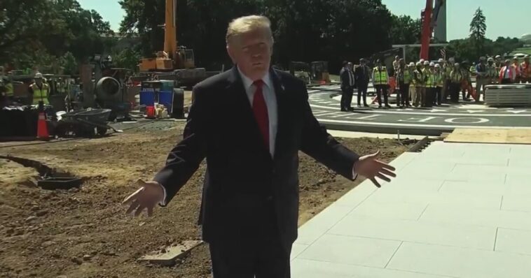 president-trump-surprises-reporters,-gives-them-personal-tour-of-white-house-renovations,-including-new-helipad-(video)