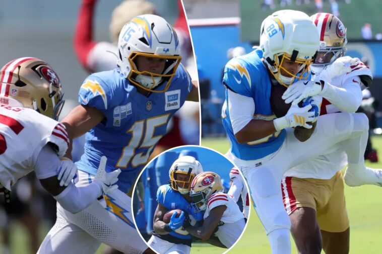 chargers-rookie-openly-mocks-49ers-defense-after-joint-practice:-‘we-tore-them-up’