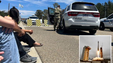 reporters-face-guns-and-sirens-after-arriving-for-california-vandenberg-space-force-event