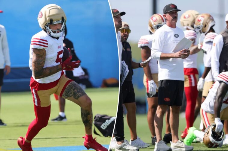 49ers’-mike-evans-goes-viral-for-bizarre-fashion-statement-during-scrimmage-against-chargers