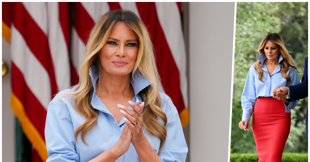 fashion-notes:-melania-trump-hosts-rose-garden-event-in-michael-kors,-dior
