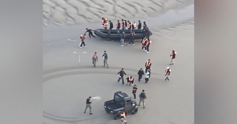 watch:-french-police-attacked-by-illegals-as-they-intercept-inflatable-boat-trying-to-cross-the-channel-into-the-uk