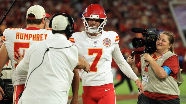 chiefs’-harrison-butker-nails-incredible-69-yard-field-goal-vs-bucs,-shares-disappointment-with-performance