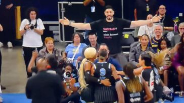outrage:-enes-kanter-freedom-escorted-out-of-wnba-game-after-chicago-sky-guard-melts-down-in-furious-tirade-over-his-“woman:-adult-human-female”-shirt-(video)