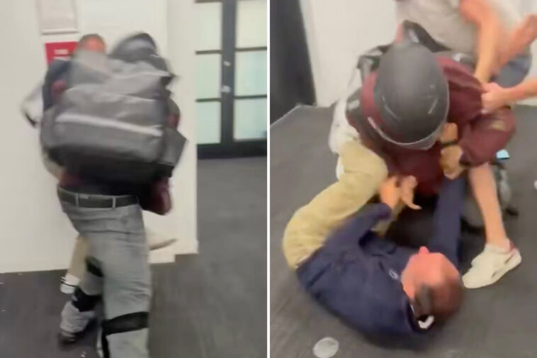 uber-eats-delivery-driver-attacks-barstool-employee-in-shocking,-caught-on-camera-brawl-at-nyc-headquarters