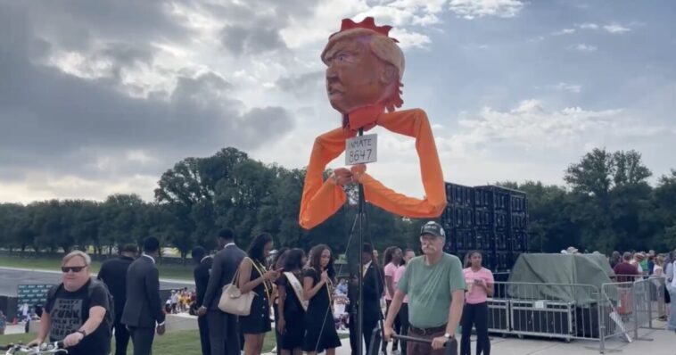 tds-erupts-at-63rd-anniversary-of-mlk-march-—-protester-admits-she-knows-no-one-facing-voter-suppression,-complains-about-weak-turnout-—-trump-“inmate-8647”-statue-paraded-through-dc