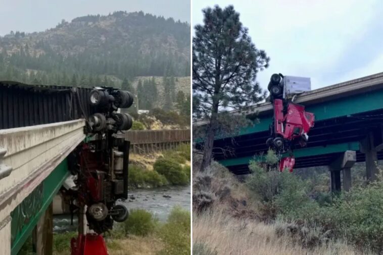big-rig-left-dangling-from-california-bridge-as-driver-ejected-from-truck