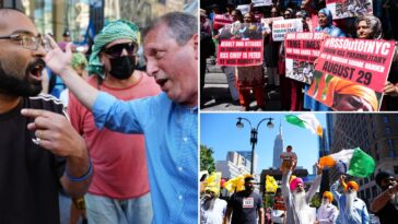 dem-pol-brad-lander-ripped-as-‘zionist-balls–k’-by-hate-filled-lefty-protesters-outside-hindu-nationalist-speech-at-msg