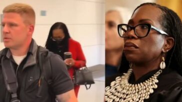 watch:-dei-justice-ketanji-brown-jackson-still-playing-covid-theater,-performatively-masked-up-at-dc-airport