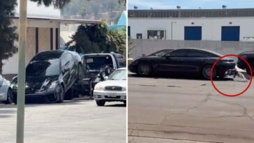 wild-moment-la-porsche-owner-speeds-off-in-his-car-mid-tow,-leaving-bumper-behind-in-frantic-escape