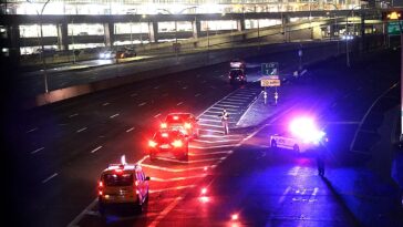 airport-chaos-erupts-after-driver-suddenly-smashes-through-fence,-hits-plane-and-tractor:-police