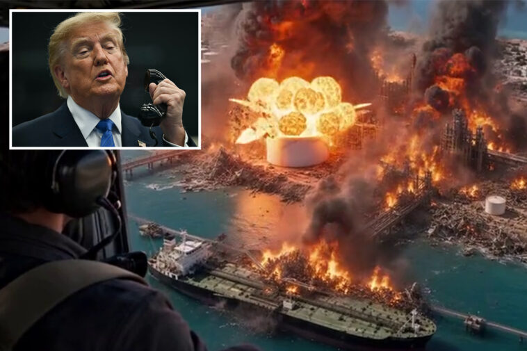 trump-posts-ai-generated-video-of-iran’s-kharg-island-‘blown-to-smithereens’-hours-after-first-us-strikes-in-a-month