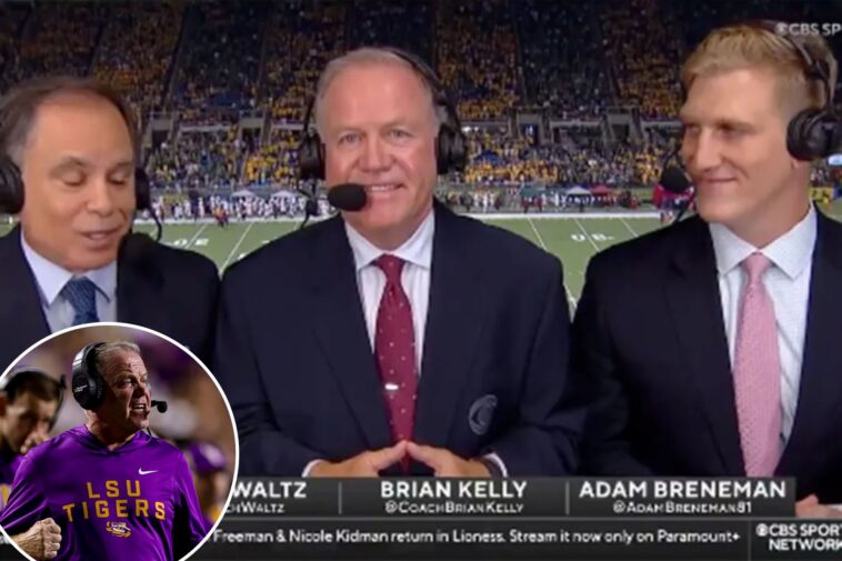 brian-kelly-will-‘have-to-get-better’-after-cbs-sports-debut-mocked