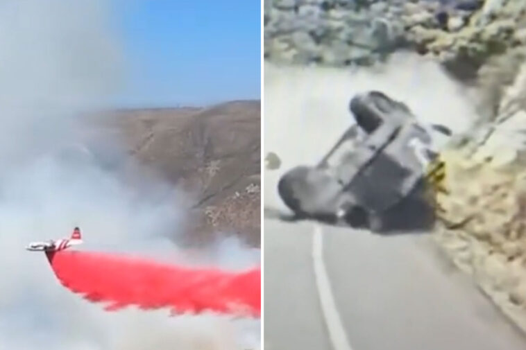 colorado-fire-sparked-by-truck-flipping-near-yosemite-as-heart-stopping-dashcam-emerges