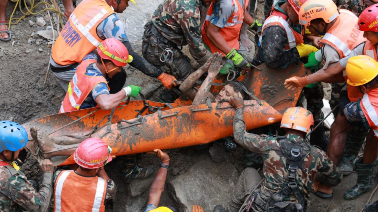 trapped-nepal-workers-pulled-alive-from-tunnel-9-days-after-deadly-flooding,-raising-hope-for-more-rescues
