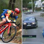 cyclist-narrowly-avoids-collision-with-car-on-german-race-course-just-weeks-after-fatal-crash