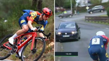cyclist-narrowly-avoids-collision-with-car-on-german-race-course-just-weeks-after-fatal-crash