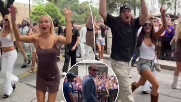 lane-kiffin-joined-by-livvy-dunne,-theo-von-and-brooks-nader-for-wild-first-lsu-entrance