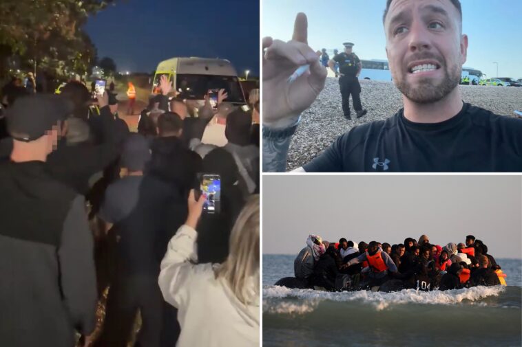 hundreds-of-demonstrators-face-off-with-uk-police-to-protest-boats-carrying-migrants-across-channel