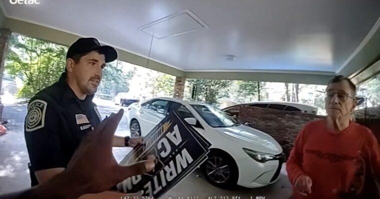 busted:-airtags-lead-police-straight-to-home-of-retired-columbus-state-professor-and-democrat-donor-wife-after-conservative-candidate’s-campaign-signs-disappear-(video)