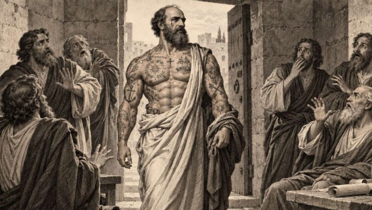 disciples-shocked-as-apostle-paul-returns-from-prison-tattooed-and-totally-ripped