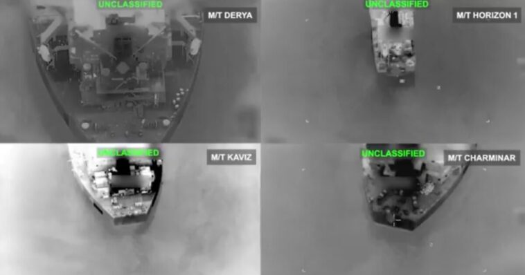 us-military-destroys-five-iranian-crude-oil-carriers-after-iran-fires-ballistic-missiles-at-us-navy-warship-(video)