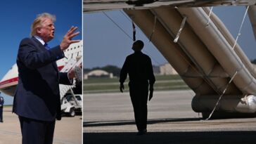 air-force-one-emergency-slide-deploys,-causing-moment-of-confusion-on-tarmac