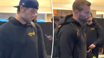 matthew-stafford,-sean-mcvay-look-annoyed-after-rams-touch-down-in-australia