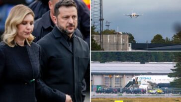 drone-nearly-strikes-zelensky’s-plane-before-takeoff-for-norwegian-king’s-funeral,-pm-says