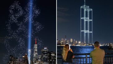 breathtaking-drone-show-of-2,977-lights-illuminates-nyc-skies-before-9/11-anniversary