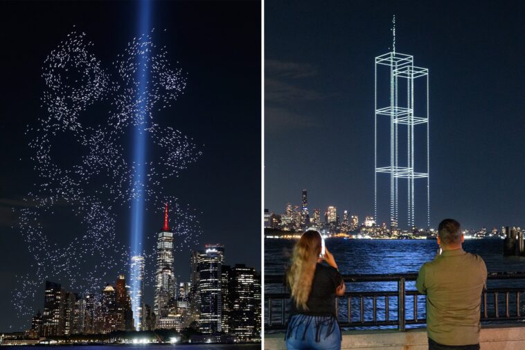 breathtaking-drone-show-of-2,977-lights-illuminates-nyc-skies-before-9/11-anniversary