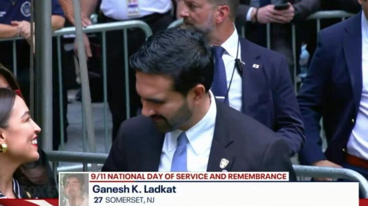 disgusting-moment-aoc-and-mamdani-laugh-during-most-somber-part-of-9/11-memorial