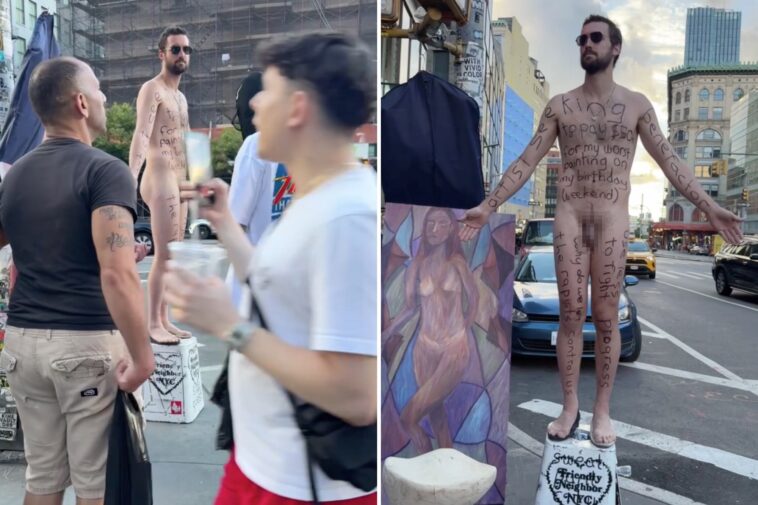 shameless-nyc-artist-goes-fully-naked-for-3-day-sidewalk-stunt-—-left-new-yorkers-irate:-‘i-wouldn’t-be-flaunting-that’