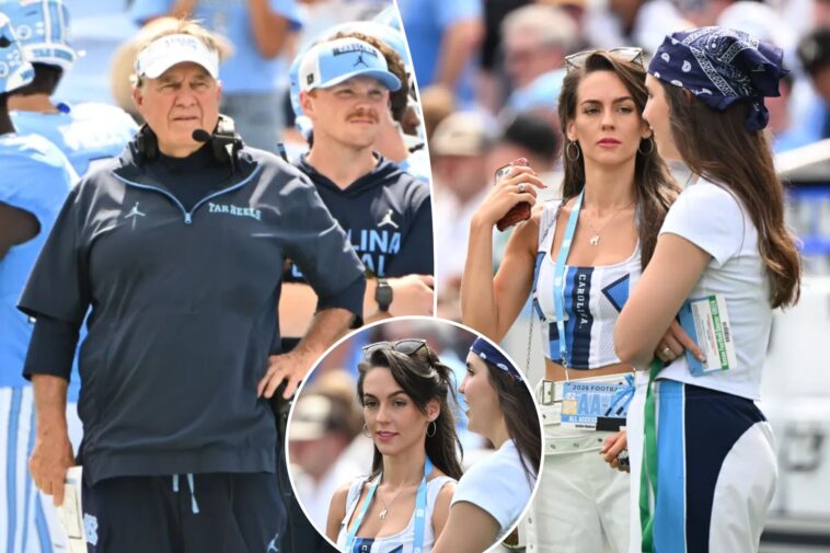 jordon-hudson-emerges-to-join-bill-belichick,-unc-on-sideline-for-home-opener-win