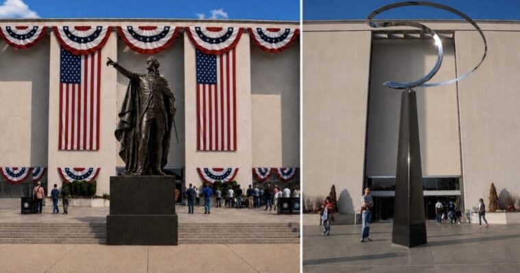 trump-tells-smithsonian-to-tear-down-“strange-modernist”-infinity-sculpture-and-install-“colossus-statue”-of-george-washington-at-national-museum-of-american-history